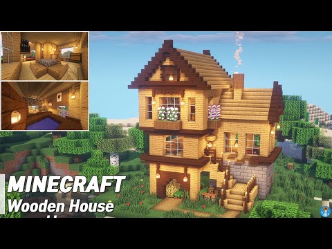 SNOW ARCHITECTURE - Minecraft : Wooden House Tutorial l how to build (##34)