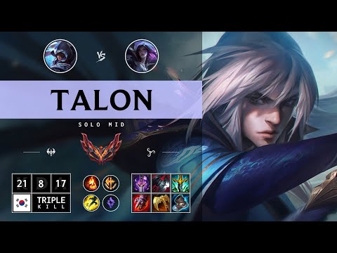 Talon Mid vs Kai'Sa: Triple Kill, Godlike - KR Grandmaster Patch 14.15