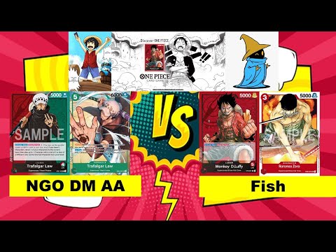 One Piece TCG | NGO DM AA vs Fish - Round 1 | Set 1 Format: Red-Green Law vs Starter Deck Luffy