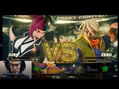 Juri (School Uniform) vs Zeku (Default) Hard Mode | Street Fighter V