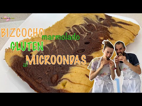 Bizcocho marmolado SIN Gluten al microondas en 6 Minutos.