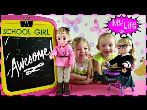 MY LIFE AS a School Girl Doll * My Life as a Pop Star Play Set and Accesories Video