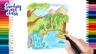 How to Draw a Jungle - Draw for Kids | Sunday Art Class