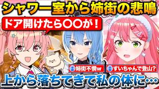 【ビジキャン】姉街の事件性のある悲鳴を聞いて顔を見合わせるみこめっと+夜中にすいちゃんにまたがり登山するいぬち【ホロライブ/さくらみこ/星街すいせい】