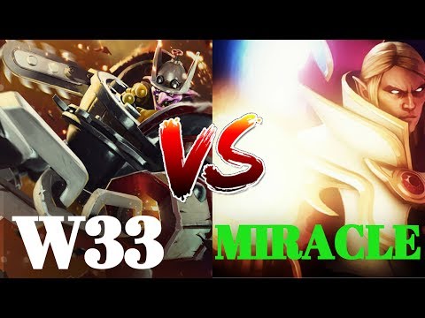 Miracle- [Invoker] VS W33 [Timbersaw]  EPIC Battle Top 9k MMR Dota 2