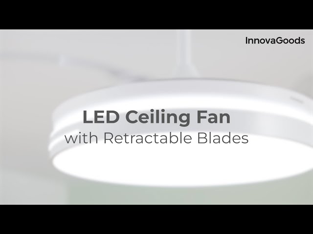 InnovaGoods Keteez Ventilador de Techo con Luz LED y 4 Aspas Retráctiles 72W Blanco video