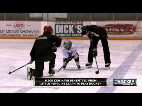 Little Penguins Learn To Play Hockey