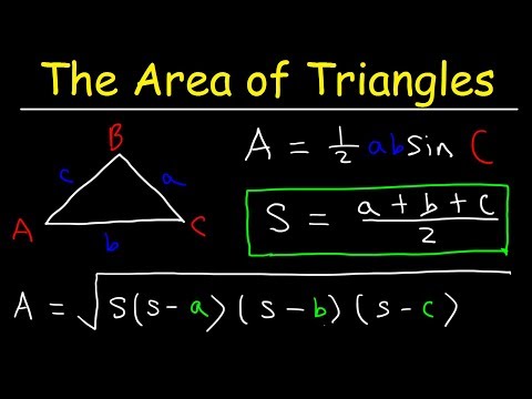 Area of an Oblique Triangle - SAS & SSS - Heron's Formula, Trigonometry Video