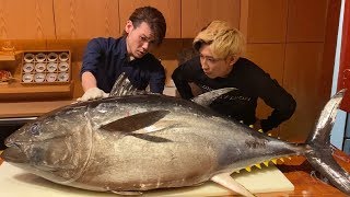 移動すると急にマグロが大きく見える笑 - 大食いファイター谷やんに70キロ100万円のマグロ奢ってみた