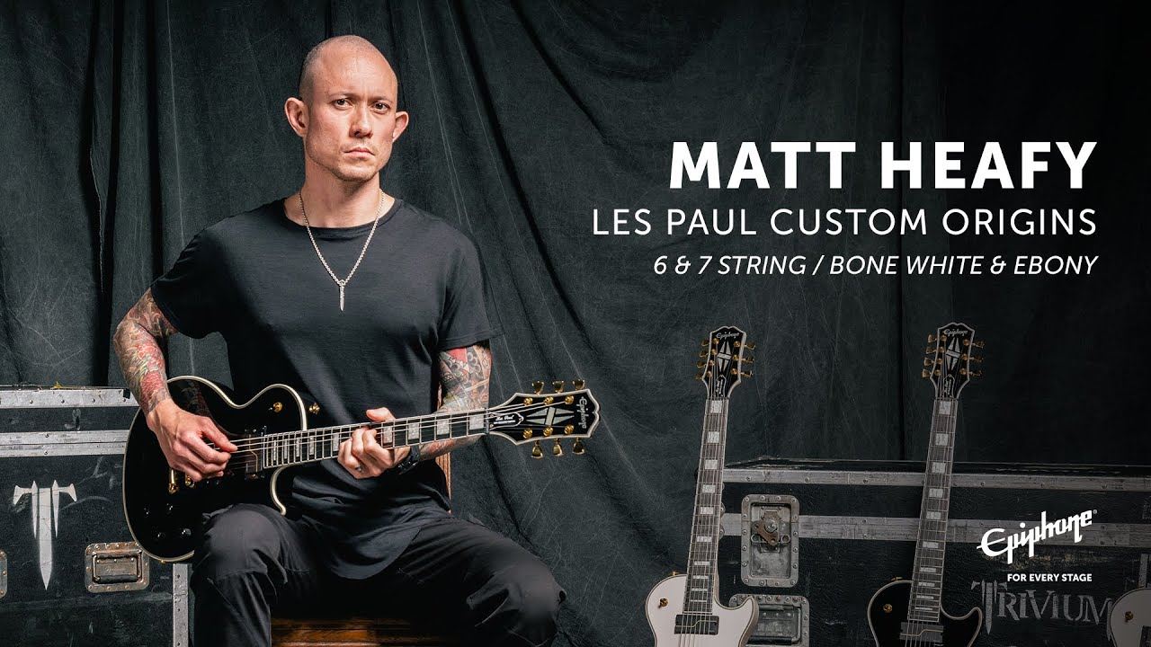 Matt Heafy Demos His Epiphone Les Paul Custom Origins Signature Model - YouTube