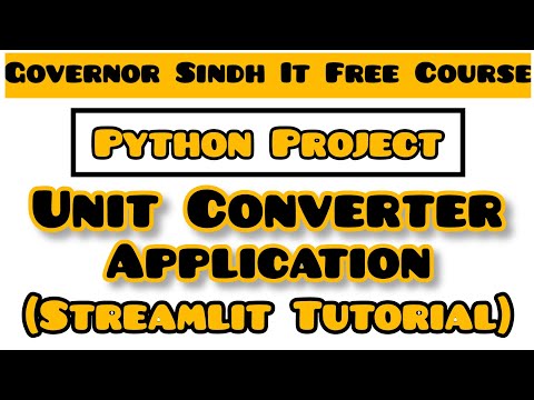 Build A Unit Converter App Using Python And Streamlit Python Tutorial For Beginners
