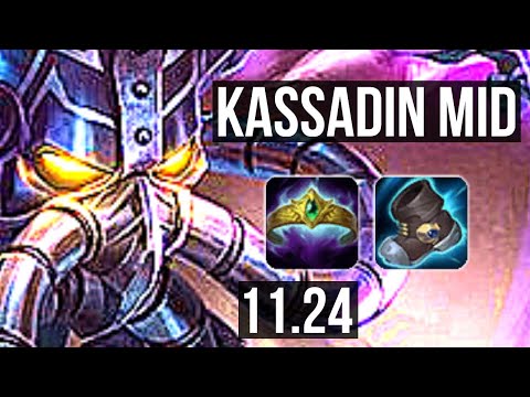 KASSADIN vs GALIO (MID) | 7/1/3, 400+ games, Dominating | KR Master | 11.24