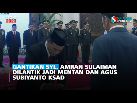 Gantikan SYL, Amran Sulaiman Dilantik Jadi Mentan dan Agus Subiyanto KSAD