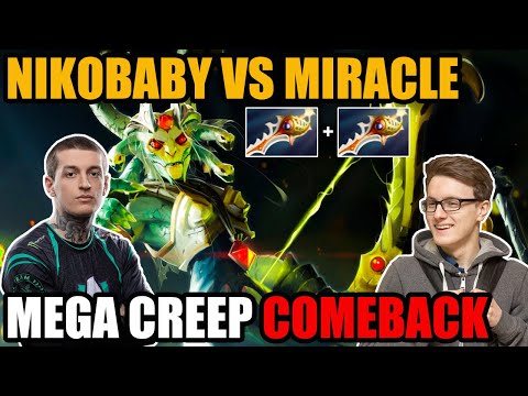 2x Divine Rapier Medusa Def Megacreep By Nikobaby VS Miracle -  Crazy Comeback - Dota 2