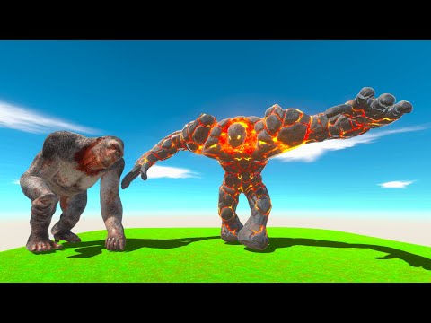 GIANT LAVA BOY VS GIANT PRIMATES - Animal Revolt Battle Simulator