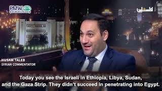 Husam Taleb saying Israel surrounds Arab countries with crises