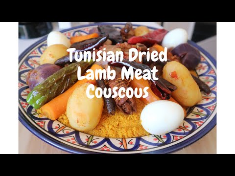 Tunisian Dried Lamb Meat Couscous / كسكسي بالقديد / Kosksi bel 9adid