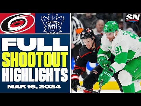 Carolina Hurricanes at Toronto Maple Leafs | FULL Shootout Highlights - March 16, 2024