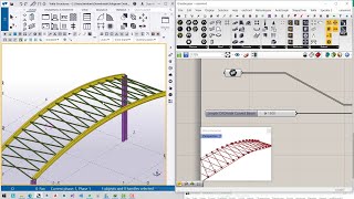 Tekla Model bracing between two curved polybeam at different level
