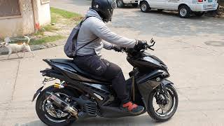 Download lagu Yamaha Aerox 155 dengan Yoshimura USA carbon trioval tip 370mm take off sound check mp3