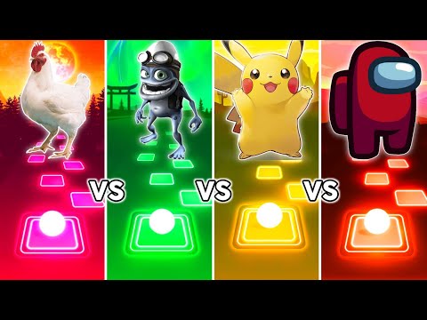 Chicken Song Vs Crazy Frog Vs Pikachu Vs Among Us - Tiles Hop EDM Rush