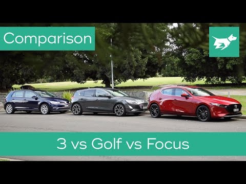 VW Golf vs Mazda 3 vs Ford Focus 2019 comparison review