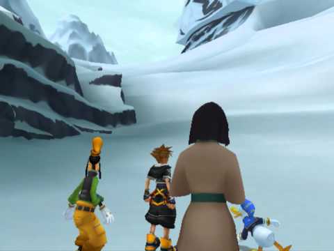 Kingdom Hearts II, English cutscene: 429 - The Man Who Stands on the Snowy Mountain - HD 720p