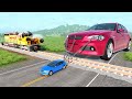 Train Cannon vs Giant Car and Small Car ▶️ BeamNG Drive