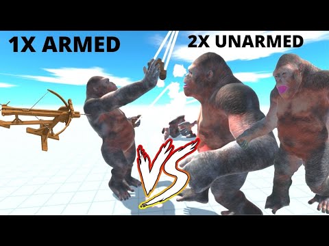 2X PRIMATES + INFERNALS UNARMED AGAINS 1X PRIMATES + IFERNALS ARMED - ANIMAL REVOLT BATTLE SIMULATOR