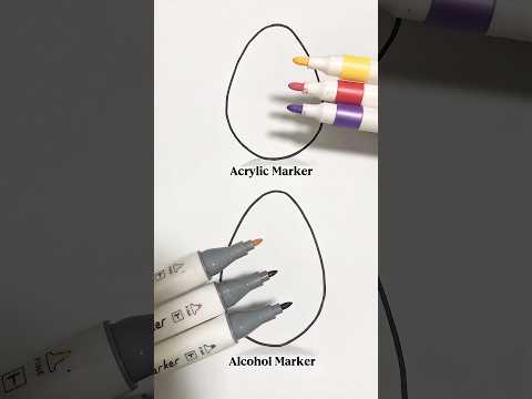 Acrylic vs Alcohol Marker😍Which is better?🤔 #acrylic #alcohol