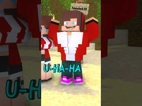 JJ, JJ's Sister and Mikey Showing Mega Laugh Power #shorts #minecraft