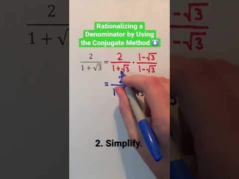 Rationalizing a Denominator by Using the Conjugate Method #Shorts #algebra #math #maths #mathematics