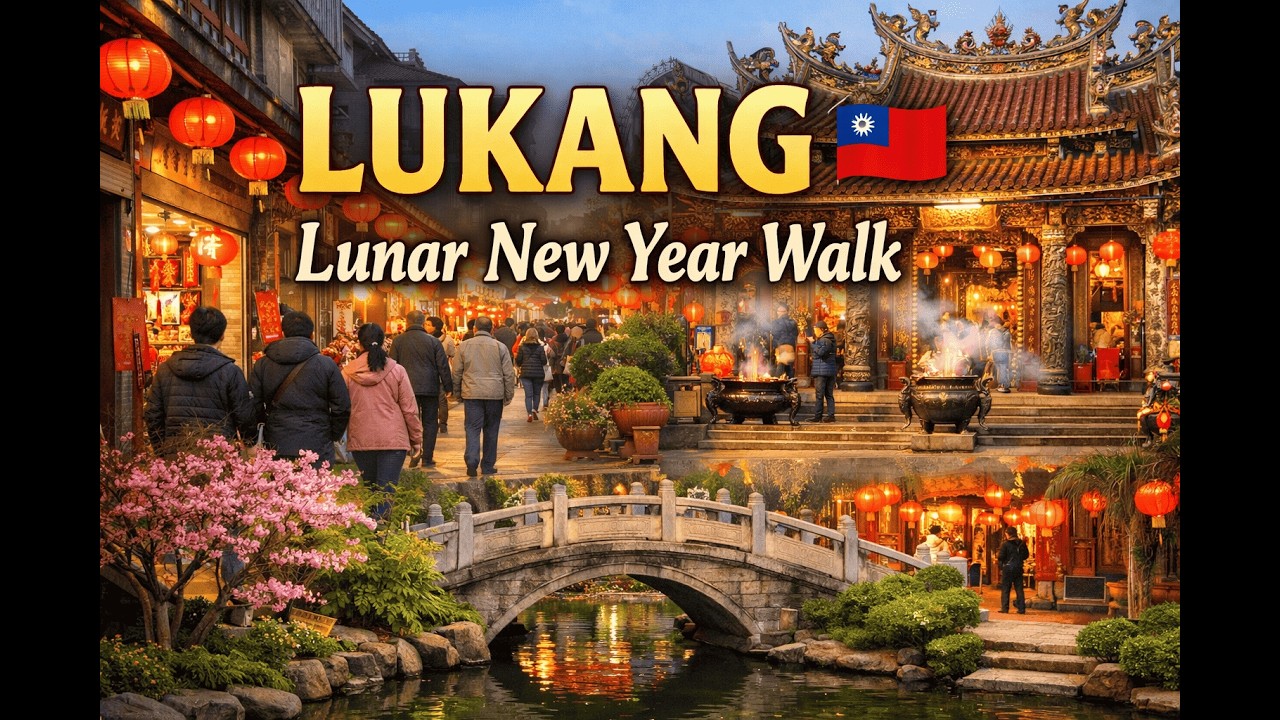 Immersive street-level walking tour through Changhua Lukang, Taiwan, showcasing authentic urban landscapes, local architecture, and the vibrant atmosphere of the city's neighborhoods