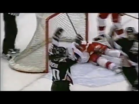 Joe Juneau First Goal as a Buffalo Sabre - Red Wings vs. Sabres, 3/24/99