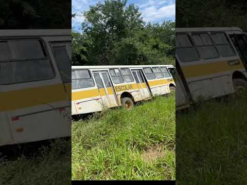 ÔNIBUS PERDE O FREIO E SAI DA PISTA COM ALUNOS EM JOÃO PINHEIRO