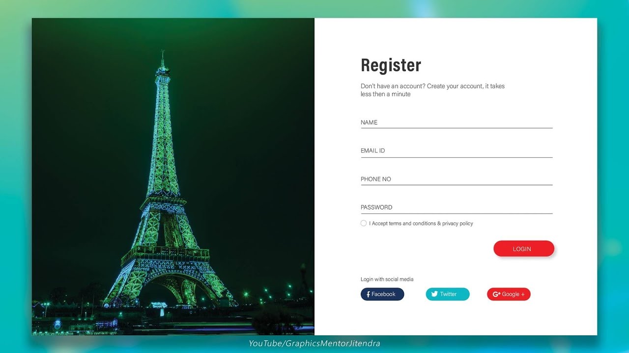 Website Template Designing Tutorial | Banner Design | Graphics Design Tutorial | Graphicmentor