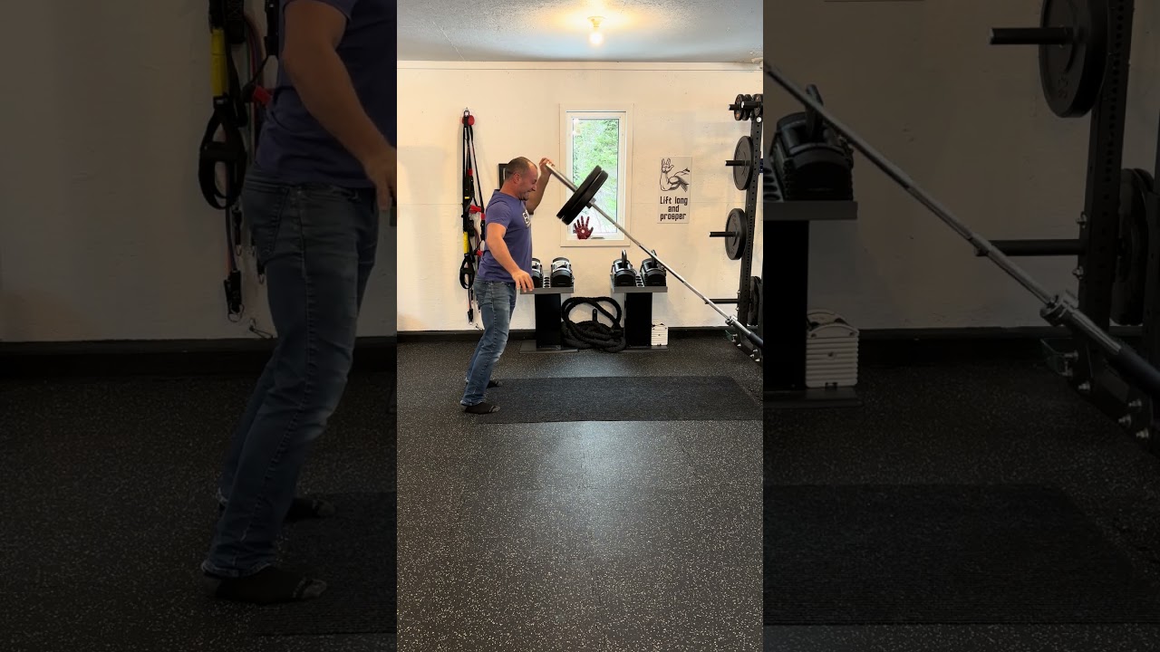 Standing Landmine Press (105 lbs)