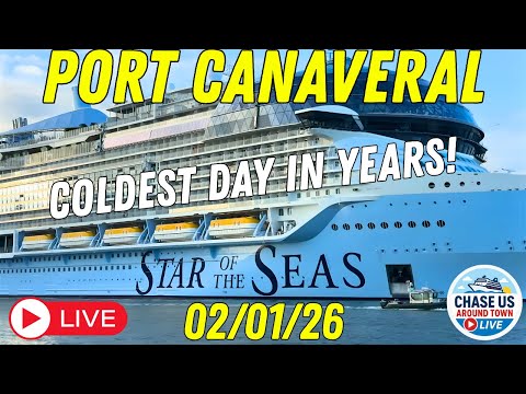 LIVE: Watching the Cruise Ships Leaving Port Canaveral LIVE! (Feb. 01, 2026) Cold Day in Fl