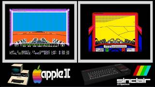 Apple II vs ZX Spectrum : STUNT CAR RACER (Side by side comparison)