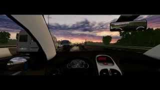 preview picture of video 'Guida in autostrada al tramonto - Simulatore di guida virtuale Autoscuola Baglieri Pozzallo'