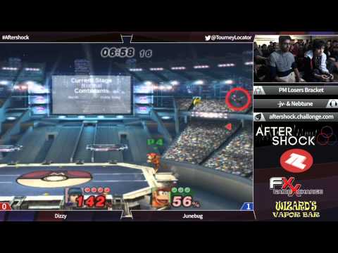 Aftershock PM - Dizzy (Marth) vs Junebug (Diddy, Ganon) - Top 8 Losers