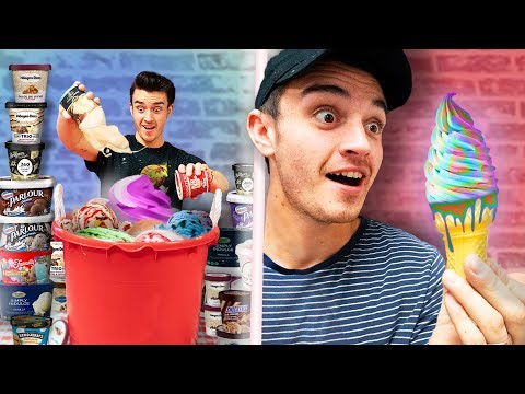 Trying 100 Flavors Of Ice Cream At Once!