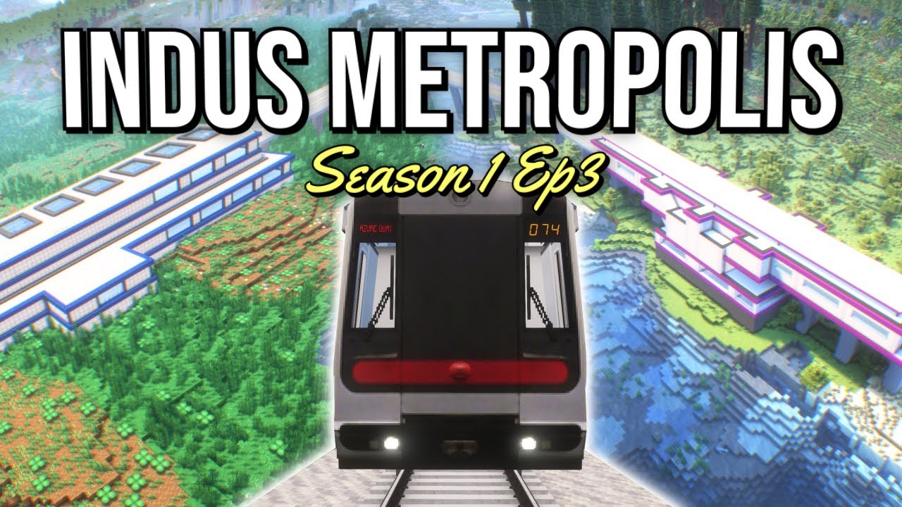 I Built a Functional Train Line in Minecraft! Bluefield Resort & Azure Quay | Indus Metropolis S1E3