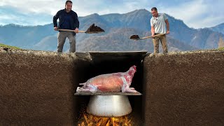 Whole Goat Baked In An Airtight Tandoor Underground! All The Children Liked It!