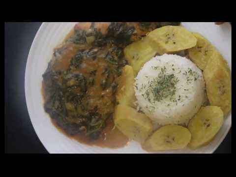 SPINACH CHICKEN PEANUT BUTTER SAUCE/ EPINARD AU POULET ET PATE D'ARACHIDE