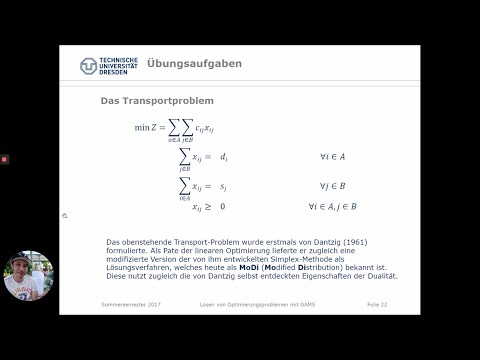TUD GAMS - Vertiefende Aspekte der Dekl. und Def. von Entitäten - Part 2: Exercise Transport Problem