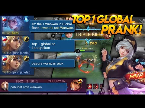 TOP 1 GLOBAL WANWAN PRANK! | TEAM AUTO TOXIC | TEAM NO TANK - MLBB