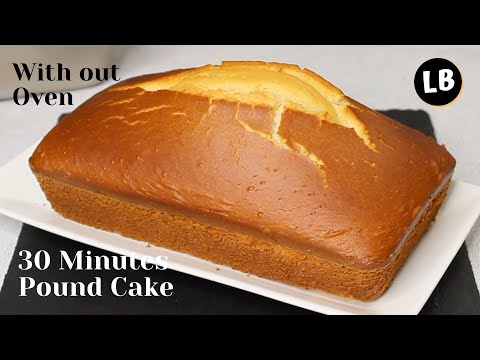 30 Minutes Pound Cake With out Oven | Basic Plain & Soft Vanilla Sponge Cake | Easy Cake Recipe