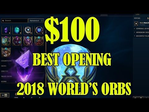 $100 NEW 2018 WORLDS ORBS! 100% LEGENDARIES?! 2018 WORLDS Orbs Opening - League Of Legends