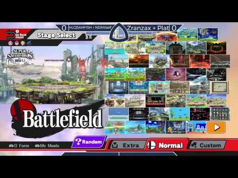 Sm4sh@Mines 47 - HLG|SAMFISH + NS|Miiself Vs. Zranzax + Plat - Doubles Round Robin